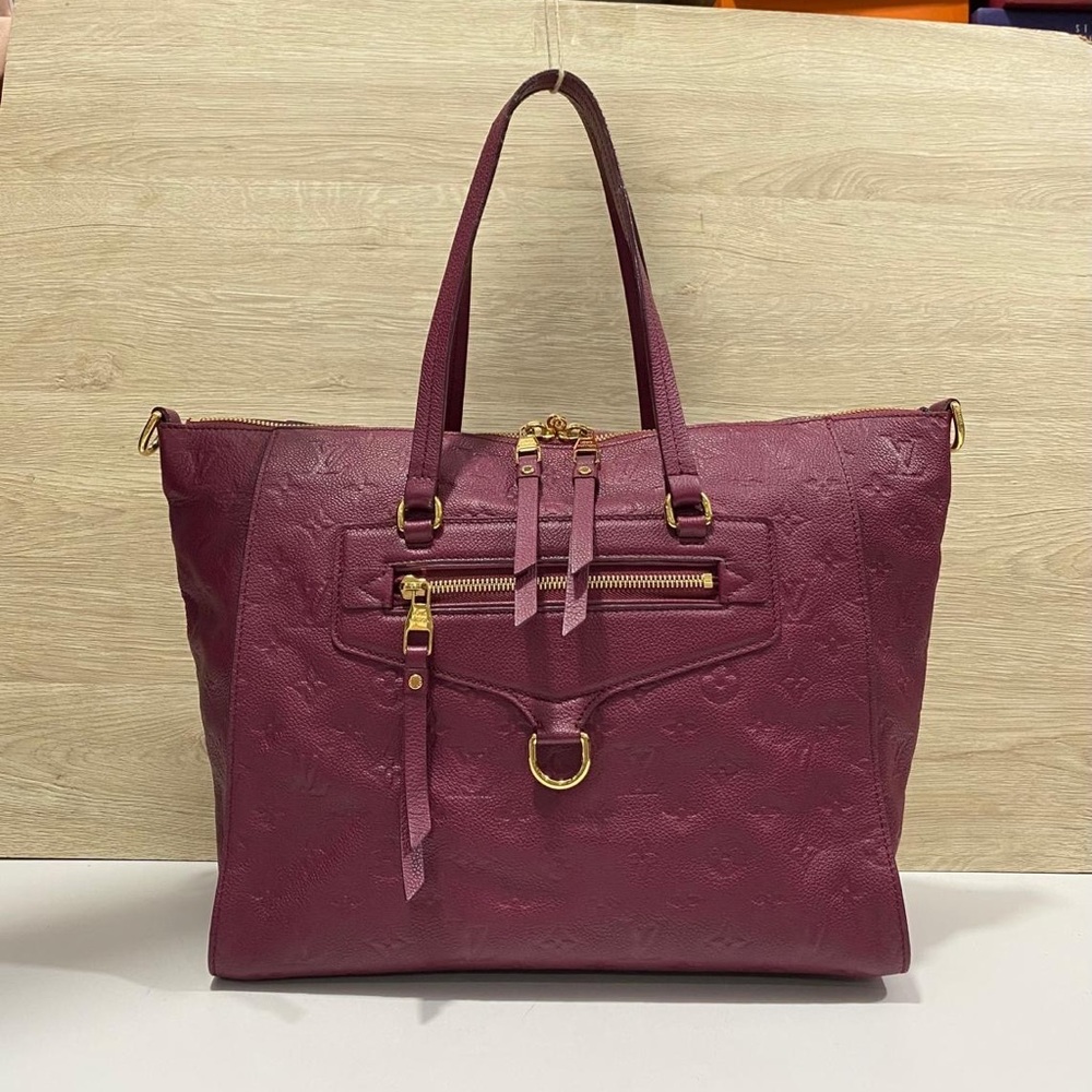 Louis Vuitton Luminense Plum Leather Tote Bag